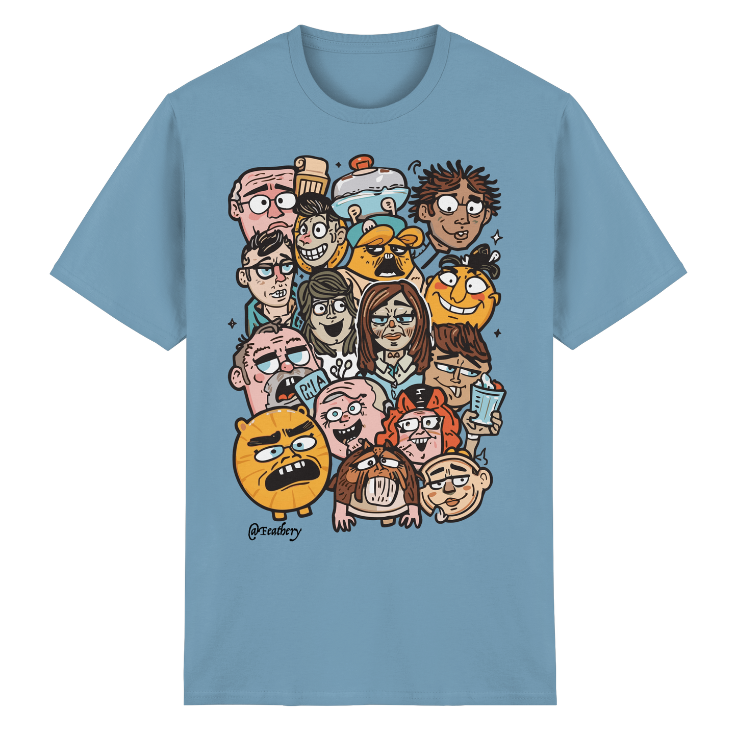 FACE-RIOT by Feathery - Heavy Cotton T-Shirt
