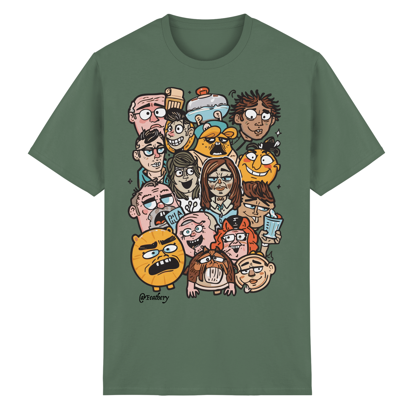 FACE-RIOT by Feathery - Heavy Cotton T-Shirt